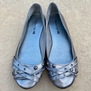 American Eagle Silver Ballet Flats